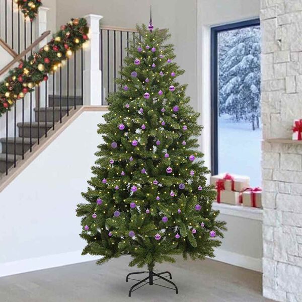 vidaXL K&uuml;nstlicher Weihnachtsbaum Gr&uuml;n 270 cm PVC und Metall