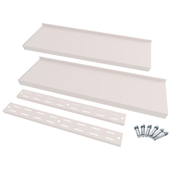 vidaXL Schweberegale mit 2 B&ouml;den 2 Stk. Edelstahl 240x30 cm