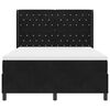 vidaXL LED Boxspringbett mit Matratze Argyle Schwarz 140 x 200 cm Samt