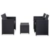 vidaXL 4-tlg. Garten-Lounge-Set mit Auflagen Poly Rattan Schwarz