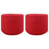 vidaXL Baumwollzwirn 2 Stk. 2 mm 100 m Rot 100% Baumwolle