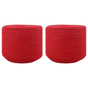 vidaXL Baumwollzwirn 2 Stk. 2 mm 100 m Rot 100% Baumwolle