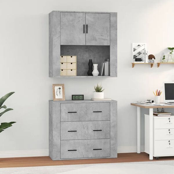 vidaXL Highboard Betongrau Holzwerkstoff