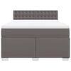 vidaXL Boxspringbett mit Matratze Grau 140x190 cm Kunstleder