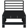 vidaXL Garten-Mittelsofa Schwarz Massivholz Kiefer