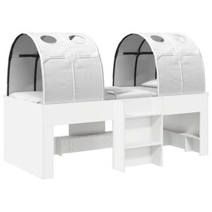 vidaXL Bett mit Tunnel 4 pcs Wei&szlig; Holzwerkstoff