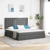 vidaXL Bett mit Stauraum und LED Dunkelgrau 180 x 200 cm Polyester