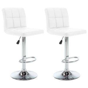vidaXL Barhocker 2 Stk. Wei&szlig; Kunstleder