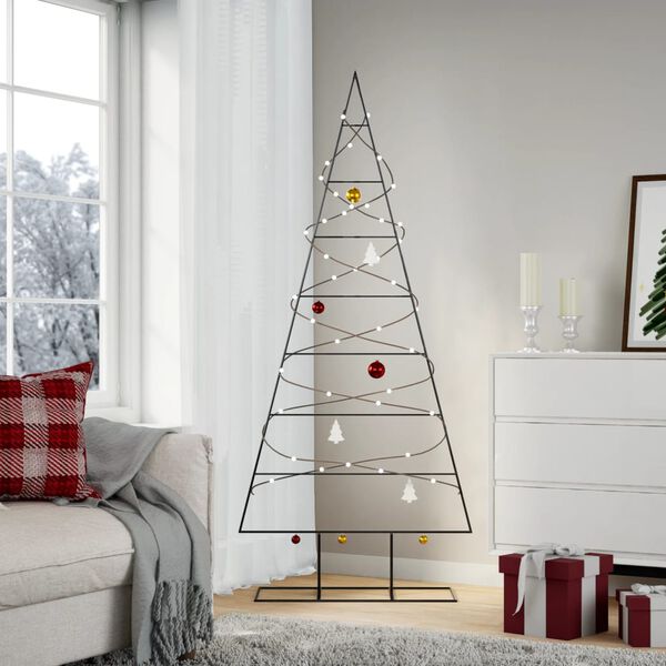vidaXL Metall-Weihnachtsbaum f&uuml;r Dekorationen Schwarz 180 cm