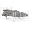 vidaXL Bettgestell mit Kopf- und Fu&szlig;teil Metall&nbsp;Wei&szlig; 107x203 cm