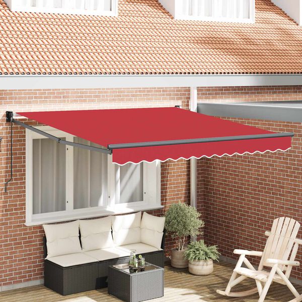 vidaXL Einziehbare Markise Rot 350 x 250 cm Polyester und Aluminium