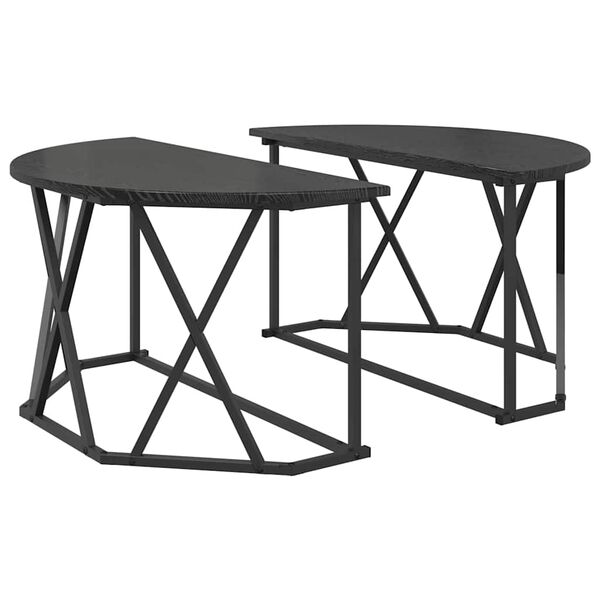 vidaXL Couchtisch Schwarz Eichen-Optik 80 x 80 x 42 cm