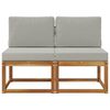 vidaXL 2 St&uuml;ck Outdoor Mittelsofa Massivholz Akazie Natur