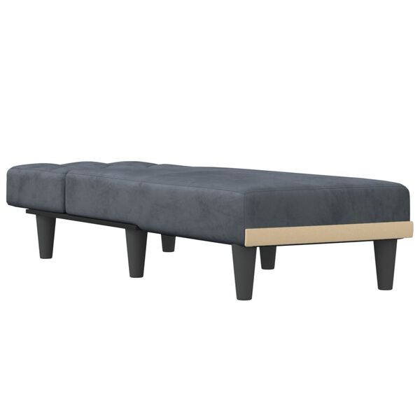 vidaXL Chaiselongue Dunkelgrau Samt