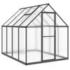 vidaXL Gew&auml;chshaus mit Fundamentrahmen Anthrazit 224x169x195 cm Alu