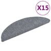 vidaXL Stufenmatten Selbstklebend 15 Stk. 56x17x3 cm Hellgrau Halbrund