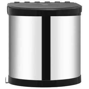 vidaXL K&uuml;chen-Einbau-M&uuml;lleimer Edelstahl 8 L