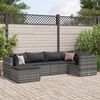 vidaXL 6-tlg. Garten-Lounge-Set mit Kissen Grau Poly Rattan