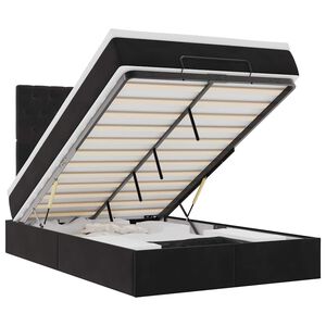 vidaXL Ottoman-Bett mit Matratzen & LEDs Schwarz 120x190 cm Samt