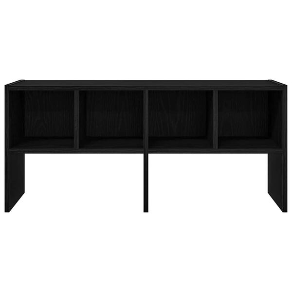 vidaXL Schuhregal Stapelbar Schwarz Eichen-Optik 89,5x30x40 cm