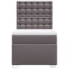 vidaXL Boxspringbett mit Matratze Grau 90x190 cm Kunstleder
