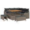 vidaXL Garten-Sofa-Set mit Kissen mit Speicher mit Kissen 8 pcs Grau