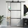 vidaXL Schiebet&uuml;r Schwarz 90x205 cm Hartglas und Aluminium