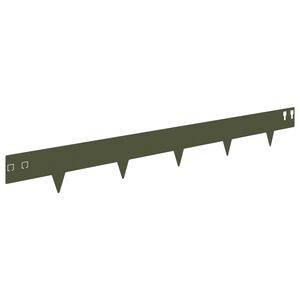 vidaXL Raseneinfassung 20 pcs 100 x 12 cm Stahl Olivgr&uuml;n