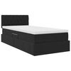 vidaXL Bett mit Stauraum und LED mit Matratze Schwarz 90 x 200 cm Samt