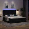 vidaXL Ottoman-Bett mit Matratzen & LEDs Schwarz 200x200 cm Samt