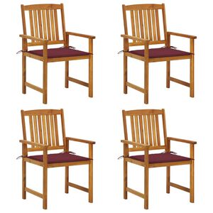 vidaXL Gartenst&uuml;hle mit Kissen 4 Stk. Massivholz Akazie