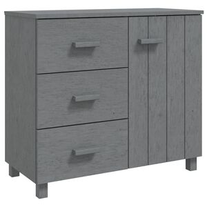 vidaXL Sideboard HAMAR Dunkelgrau 90x40x80 cm Massivholz Kiefer