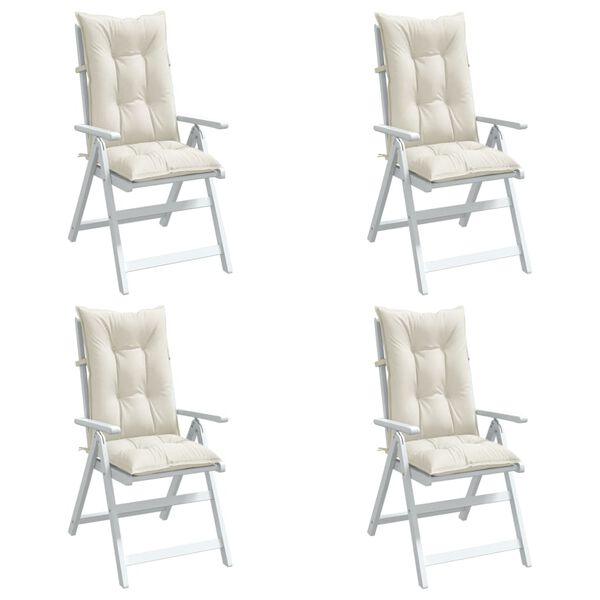 vidaXL Hochlehner-Auflagen 4 Stk. Melange Creme 120x50x7 cm Stoff