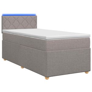 vidaXL Boxspringbett mit Matratze mit Kopfteil Taupe 90 x 190 cm Stoff