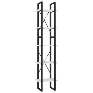 vidaXL B&uuml;cherregal 5 F&auml;cher Wei&szlig; 40x30x175 cm Massivholz Kiefer