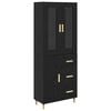 vidaXL Highboard Schwarz Eichen-Optik 34,5 x 34 x 180 cm Holzwerkstoff