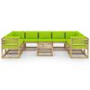 vidaXL 10-tlg. Garten-Lounge-Set mit Kissen Impr&auml;gniertes Kiefernholz