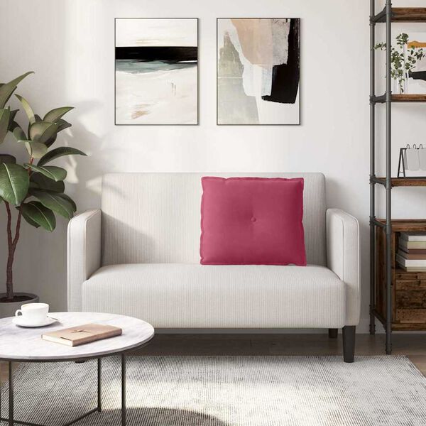 vidaXL R&uuml;ckenkissen Weinrot 60 x 50 cm Cordstoff