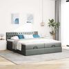 vidaXL Ottoman-Bett mit Matratzen Dunkelgrau 180x200 cm Stoff