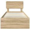 vidaXL Bettrahmen Sonoma-Eiche 75 x 190 cm Massives Kiefernholz