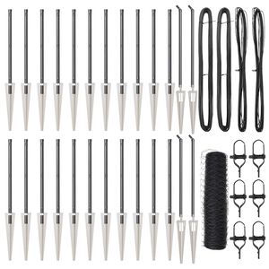 vidaXL Zaunpfosten Grau 50 x 0,5 m (36 mm Netz) Stahl und PVC