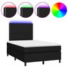 vidaXL Boxspringbett mit Matratze & LED Schwarz 120x190 cm Stoff