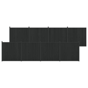 vidaXL Zaunelement 8 stk. 1405 x 186,5 cm WPC und Aluminium Schwarz