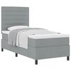 vidaXL Boxspringbett mit Matratze Hellgrau 90 x 200 cm Stoff