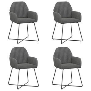 vidaXL Esszimmerst&uuml;hle 4 pcs Samt Dunkelgrau 55 x 50 x 84 cm
