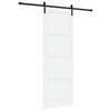vidaXL Schiebet&uuml;r 83 x 232 cm Massives Kiefernholz Wei&szlig; und Schwarz