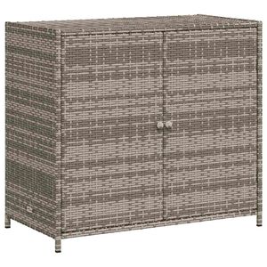 vidaXL Gartenschrank Grau 83x45x76 cm Poly Rattan