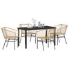 vidaXL Garten Essgruppe 5 pcs Braun Poly-Rattan