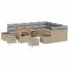 vidaXL Gartensofa-set 12 stk. Beige Poly-Rattan