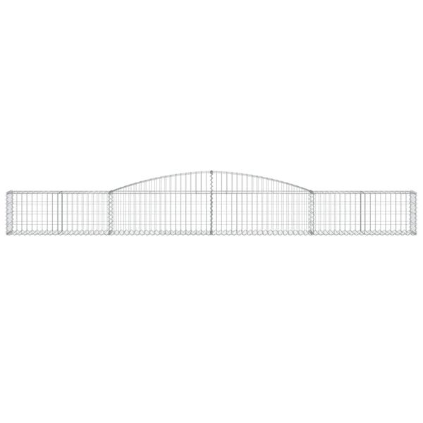 vidaXL Gabionen mit Hochbogen 8 Stk. 400x30x40/60 cm Verzinktes Eisen